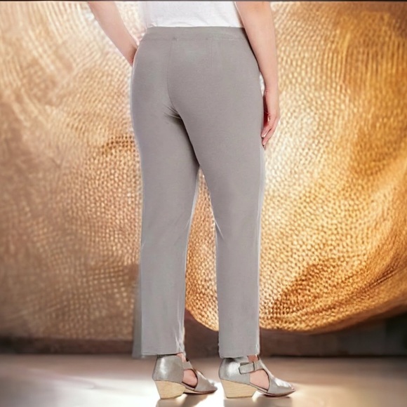 Eileen Fisher Ankle Pants Stretch Crepe 1X Gray Straight Leg Stretch Crepe NWT - Picture 4 of 15